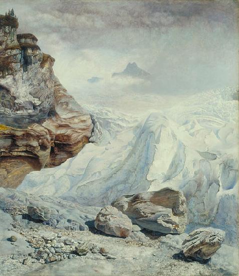 John brett,ARA Glacier of Rosenlaui Norge oil painting art